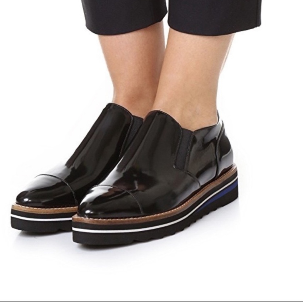 - Vince Alona Loafers Womens Size 9 Black Patent Leather Slip On Platforms…